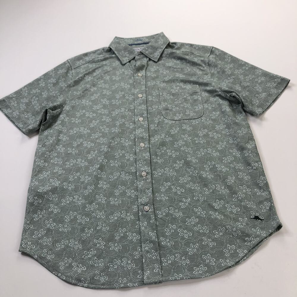 Tommy Bahama The San Lucio Stretch Small Button Short Sleeve Shirt Green